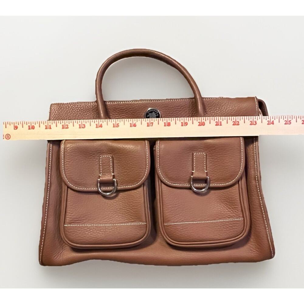 Dooney & Bourke Leather Purse/Handbag K029557 Brown/Cognac Double Pocket Tote - Picture 8 of 10